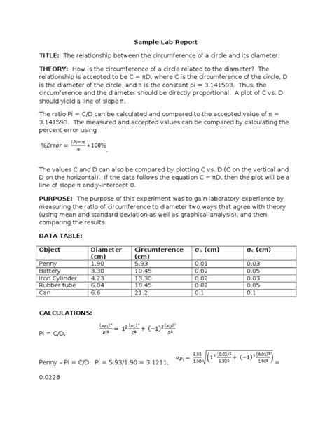 physics lab report example measurement